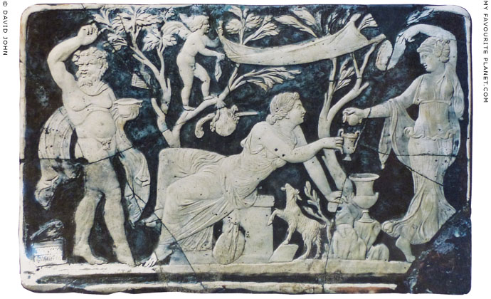 Ariadne in Naxos on a glass cameo panel from Pompeii at My Favourite Planet Ariadne in Naxos on a glass cameo panel from Pompeii at My Favourite Planet