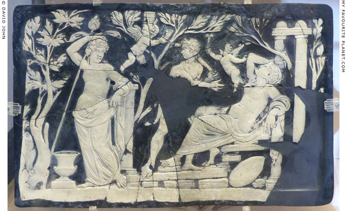 Dionysus and Ariadne on a glass cameo panel from Pompeii at My Favourite Planet Dionysus and Ariadne on a glass cameo panel from Pompeii at My Favourite Planet