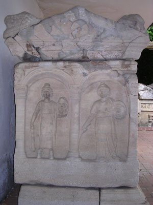 Relief of two Muses holding theatrical masks, Ephesus Archaeological Museum, Selcuk at My Favourite Planet