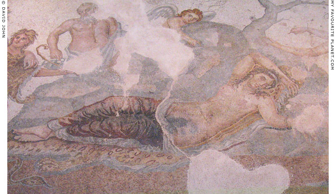 Detail of a Sleeping Ariadne mosaic in Thessaloniki Archaeological Museum at My Favourite Planet