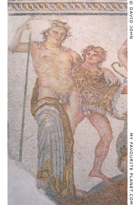 Dionysus and a satyr in the Thessaloniki mosaic at My Favourite Planet