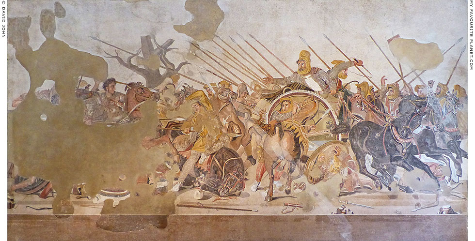The Alexander Mosaic depicting a battle between Alexander the Great and King Darius III at My Favourite Planet The Alexander Mosaic depicting a battle between Alexander the Great and King Darius III at My Favourite Planet