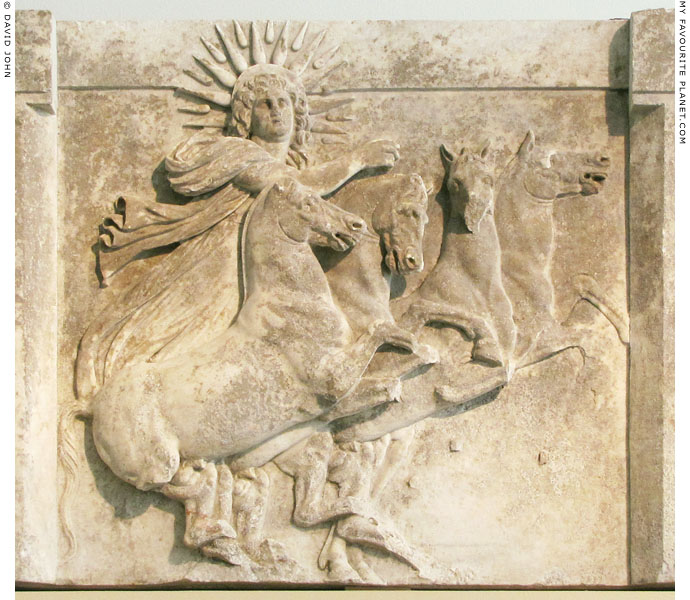 Marble relief from Troy of Helios driving a quadriga at My Favourite Planet