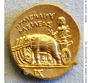 Alexander the Great in a chariot drawn by four elephants at My Favourite Planet