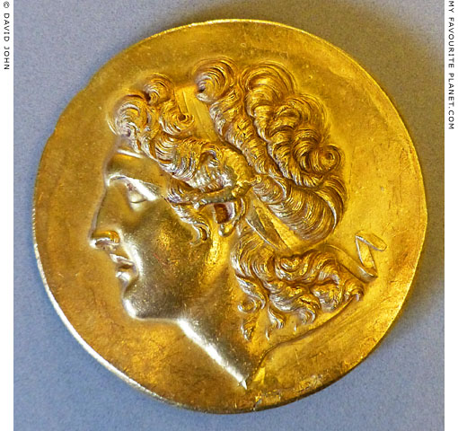 A portrait of Alexander the Great on a gold Aboukir medallion at My Favourite Planet