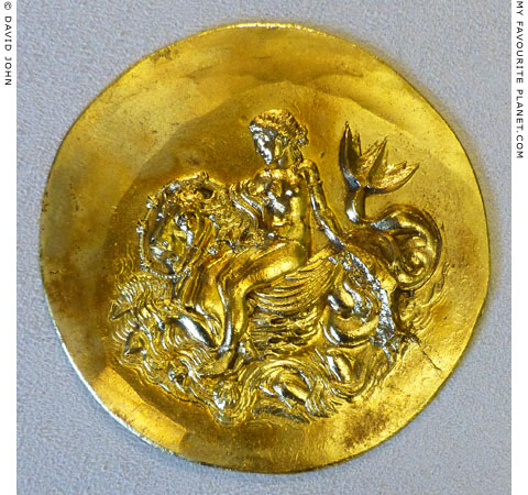 A Nereid riding a fabulous sea creature on an Aboukir medallion at My Favourite Planet