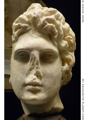 Head in the style of depictions of Alexander the Great at My Favourite Planet