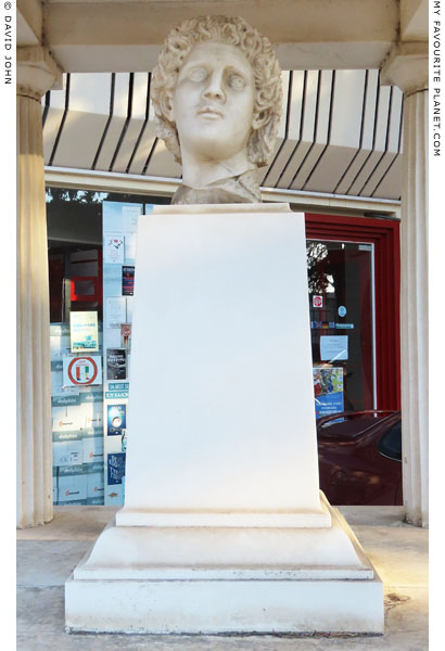 The head of Alexander the Great in the Kos monument at My Favourite Planet