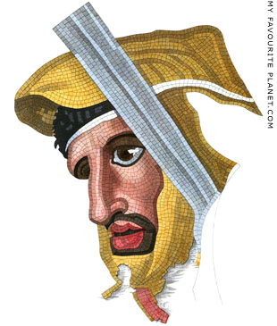 Drawing of a Persian soldier from the Naples Alexander mosaic at My Favourite Planet