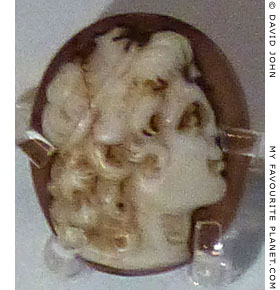 Onyx and chalcedony cameo gem with a portrait of Alexander the Great at My Favourite Planet