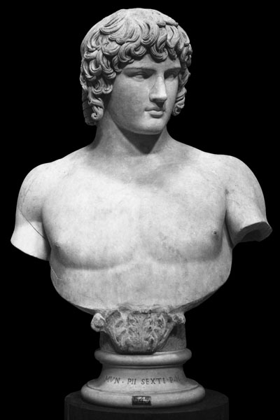 Colossal marble bust of Antinous, Vatican Museums, Rome at My Favourite Planet