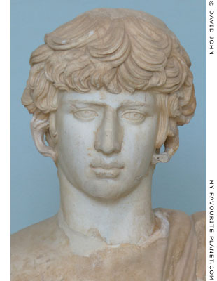 Detail of the Antinous statue in Eleusis at My Favourite Planet