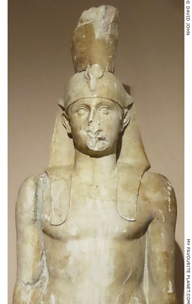 Detail of the statue of Antinous-Osiris wearing the double crown from Brexiza at My Favourite Planet