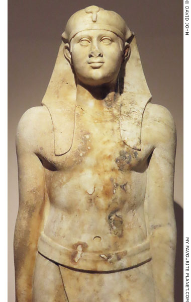 Detail of a statue of Antinous-Osiris from Brexiza at My Favourite Planet