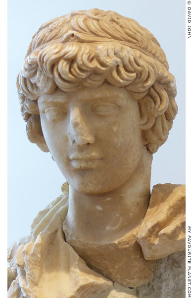 Detail of the statue of Antinous in Olympia at My Favourite Planet