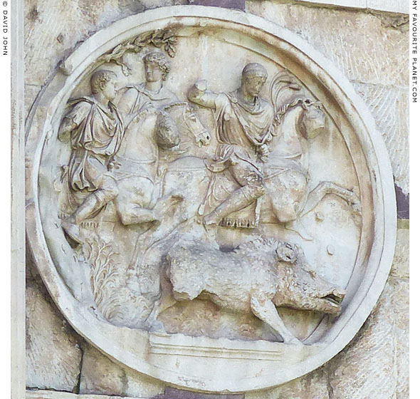 The boar hunt tondo on the Arch of Constantine, Rome at My Favourite Planet