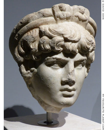 Marble head of Antinous from Ostia, Rome at My Favourite Planet