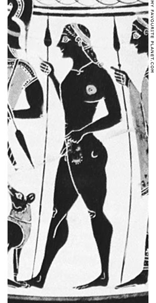 A naked warrior holding a spear by the Amasis Painter at My Favourite Planet A naked warrior holding a spear by the Amasis Painter at My Favourite Planet