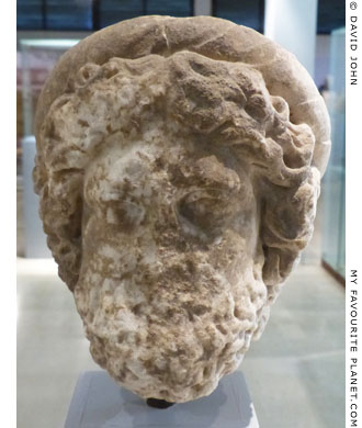Marble head of a statue of Asklepios from Amphipolis at My Favourite Planet