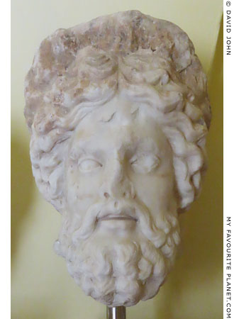 Marble head, probably Asklepios, from Corfu at My Favourite Planet