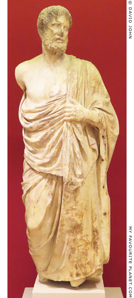 Marble statue of a male figure believed to depict Hippokrates at My Favourite Planet