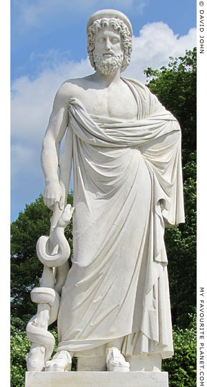 A modern statue of Asklepios, Sanssouci, Potsdam at My Favourite Planet