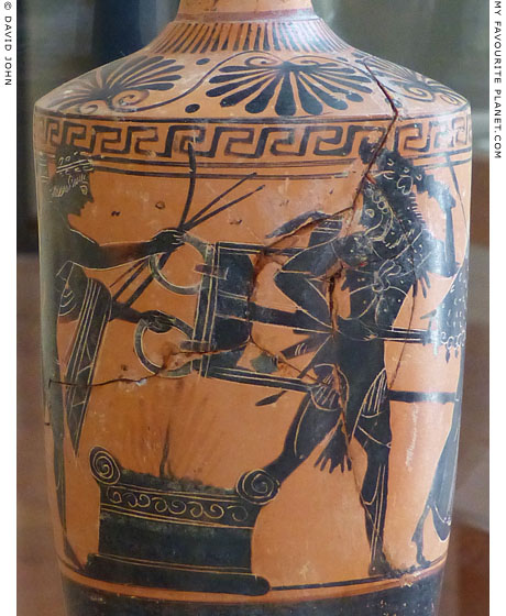 Herakles and Apollo struggle for the Delphic tripod on a lekythos by the Gela painter at My Favourite Planet Herakles and Apollo struggle for the Delphic tripod on a lekythos by the Gela painter at My Favourite Planet