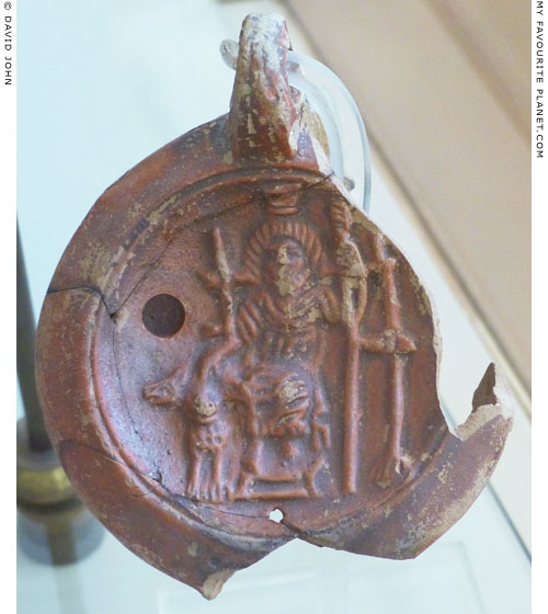 Enthroned Serapis on an oil lamp, Agrigento, Sicily at My Favourite Planet