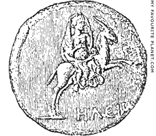 Aphrodite Pandemos on a Roman period coin of Elis at My Favourite Planet