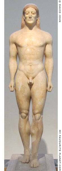 The kouros statue from the grave of Kroisos at My Favourite Planet