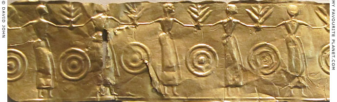 Greek gold foil relief of a round dance, 7th century BC at My Favourite Planet