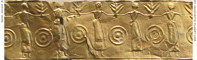 Greek gold foil relief of a round dance, 7th century BC at My Favourite Planet Greek gold foil relief of a round dance, 7th century BC at My Favourite Planet
