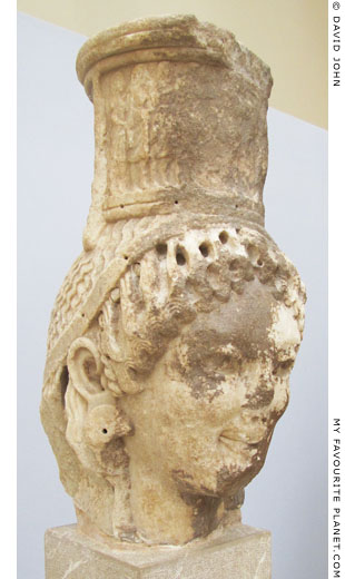 The marble head of an Archaic caryatid from Delphi at My Favourite Planet