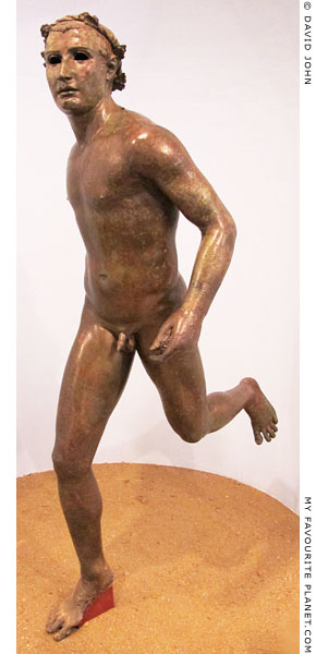 A Hellenistic bronze statue of a running athlete at My Favourite Planet