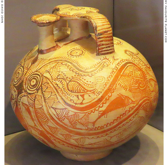 An octopus on a stirrup jar from Kos at My Favourite Planet
