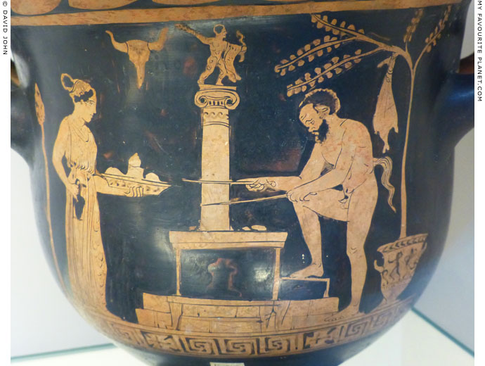 A Maenad and a Satyr at a shrine of Herakles, attributed to the Eton-Nika Group at My Favourite Planet A Maenad and a Satyr at a shrine of Herakles, attributed to the Eton-Nika Group at My Favourite Planet