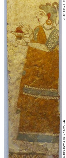 Minoan wall painting of a priestess from Thera at My Favourite Planet Minoan wall painting of a priestess from Thera at My Favourite Planet