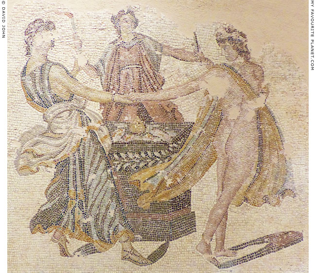 The three Graces on a mosaic from Patras at My Favourite Planet The three Graces on a mosaic from Patras at My Favourite Planet