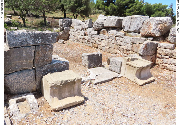 Two marble thrones in the front porch of the temple of Themis, Rhamnous at My Favourite Planet Two marble thrones in the front porch of the temple of Themis, Rhamnous at My Favourite Planet