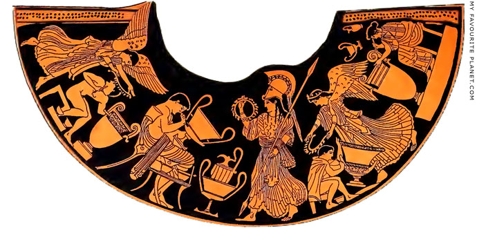 The workshop of a vase painter on a red-figure hydria at My Favourite Planet