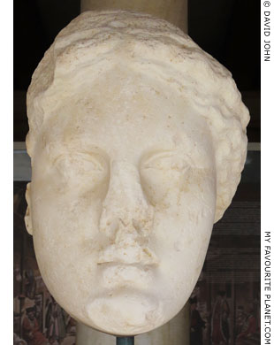 Marble head of an over-lifesized statue of Demeter from the Agora, Athens at My Favourite Planet