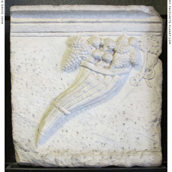 Relief of a cornucopia on a marble parapet from the Demeter Terrace, Pergamon at My Favourite Planet