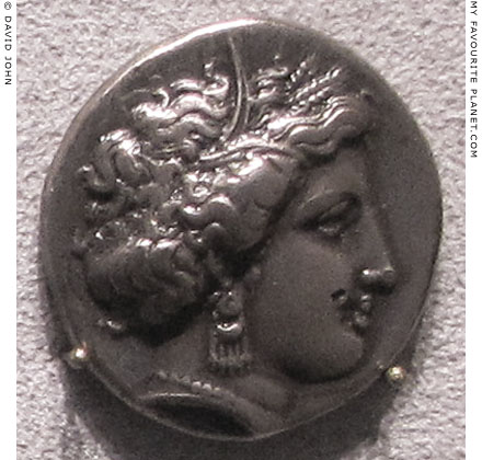 A stater coin of Pheneos, Arcadia with the head of Demeter at My Favourite Planet