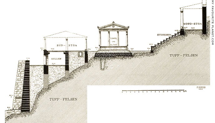 Elevation drawing of the Demeter Terrace, Pergamon at My Favourite Planet