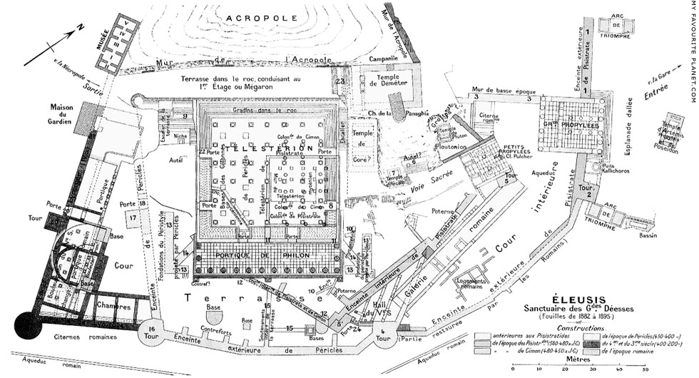 Plan of the Sanctuary of Demeter and Persephone at Eleusis at My Favourite Planet