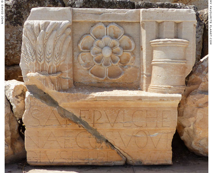 Part of the entablature of the Lesser Propylaia in Eleusis, Greece at My Favourite Planet