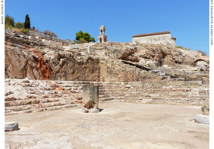 Part of the seating area of the Telesterion in Eleusis, Greece at My Favourite Planet