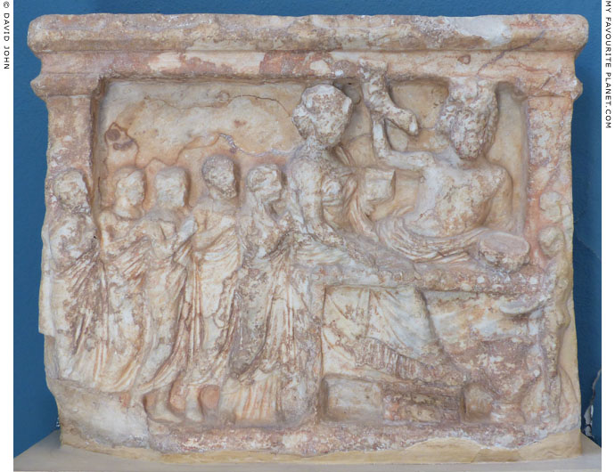 A votive relief depicting Persephone and Pluto with suppliants at My Favourite Planet