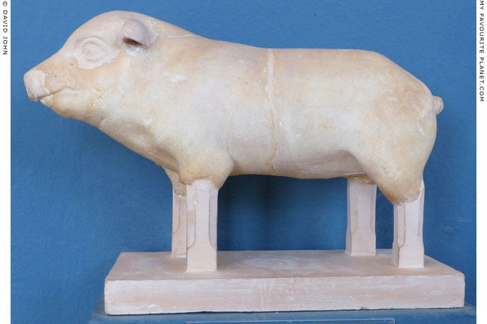 Marble votive statue of a piglet from the sanctuary at Eleusis at My Favourite Planet