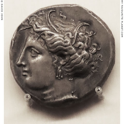 A stater coin of Pheneos, Arcadia with the head of Demeter at My Favourite Planet